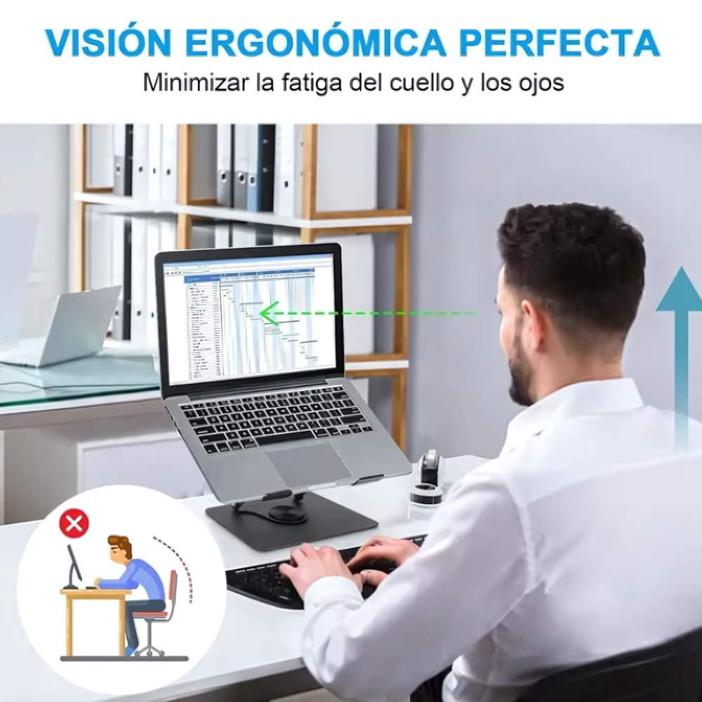 Base Giratoria en Aluminio 2 Ventiladores+ Soporte Celular de Obsequio ColD360®