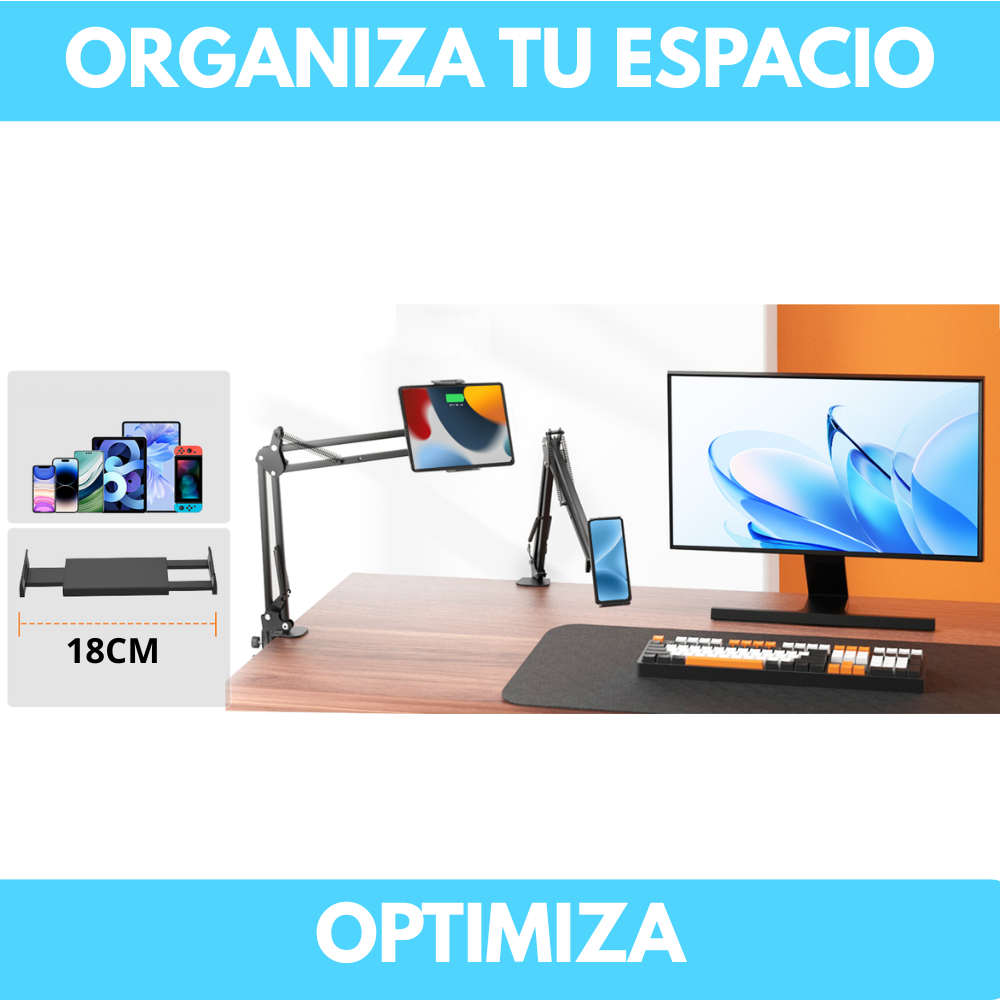 🤳Brazo Metálico Articulado Para Celular y Tablet