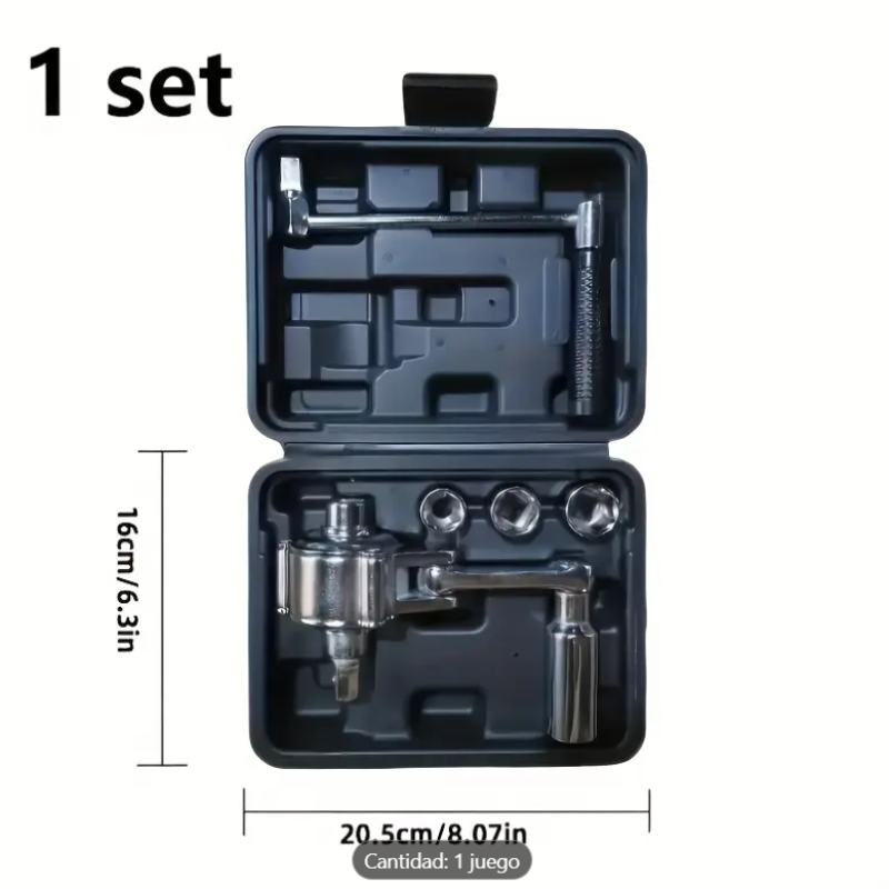 Torque Multiplicador de Fuerza + Con Estuche Portátil y Llaves Intercambiables - Desvárate sin esfuerzo🚗