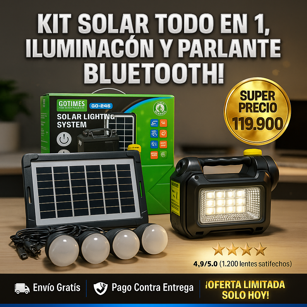 Planta Solar + KIT de Iluminación, FM/MP3/BLUETOOHT