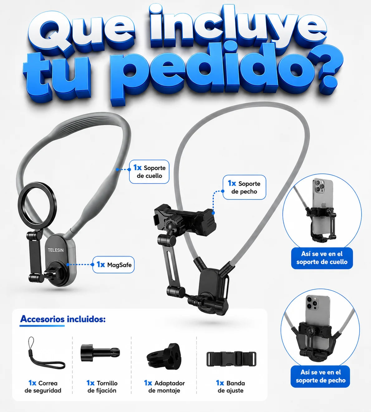Soporte de Cuello para Grabar Manos Libres