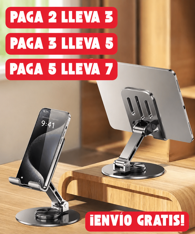 Soporte Metálico Giratorio™ Celular y Tablet