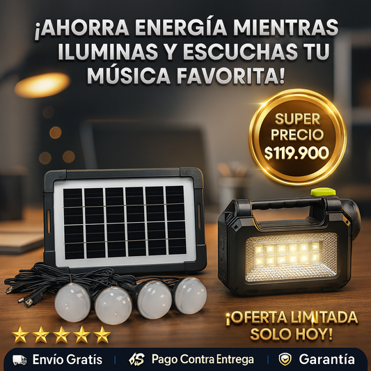 Planta Solar + KIT de Iluminación, FM/MP3/BLUETOOHT