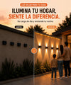 Aplique solar antes y despues, iluminacion calida y elegante