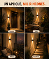 Aplique solar ideal para entrada, patio, balcon y escaleras