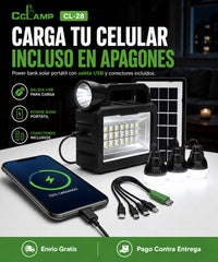 Cclamp CL-28 - carga tu celular incluso en apagones con power bank solar