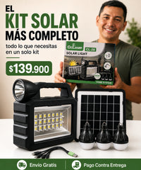Linterna solar Cclamp CL-28 - el kit solar mas completo, panel solar y 3 bombillos LED