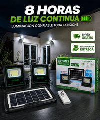 Foco Solar Duo GD-077 - 8 horas de luz continua, iluminacion confiable toda la noche