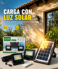 Foco Solar Duo GD-077 - carga con luz solar, el panel absorbe energia durante el dia