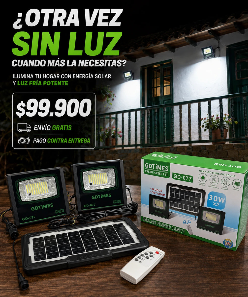 Foco Solar Duo GD-077 - otra vez sin luz, ilumina tu hogar con energia solar