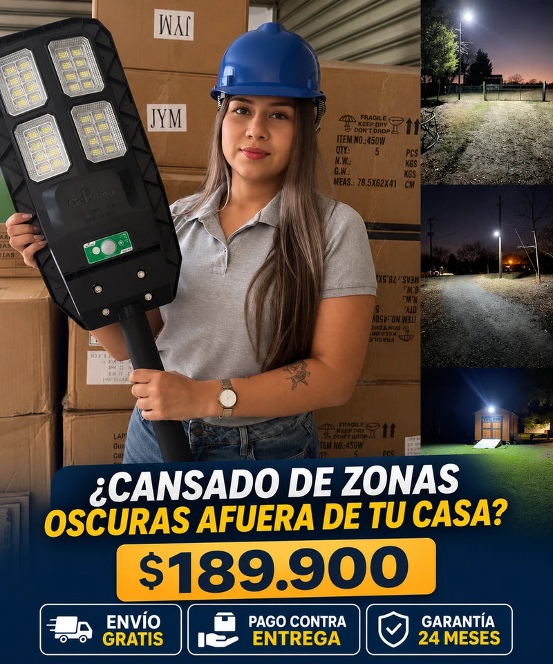 Lámpara Solar Reflector 600W CcLAMP - Sensor de Movimiento + Control Remoto