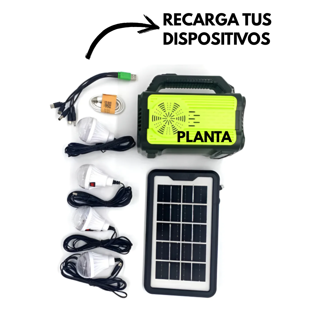 Planta Solar + KIT de Iluminación, FM/MP3/BLUETOOHT
