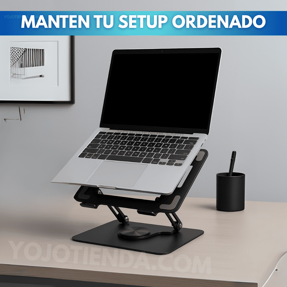 💻Base Giratoria En Aluminio Para MacBook/Laptop Resiste Hasta 17" + Soporte De Celular de Obsequio🎁