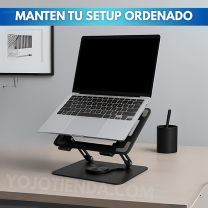 💻Base Giratoria En Aluminio Para MacBook/Laptop Resiste Hasta 17" + Soporte De Celular de Obsequio🎁